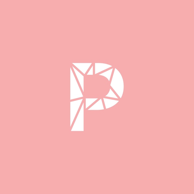 Logo P is white with pink background