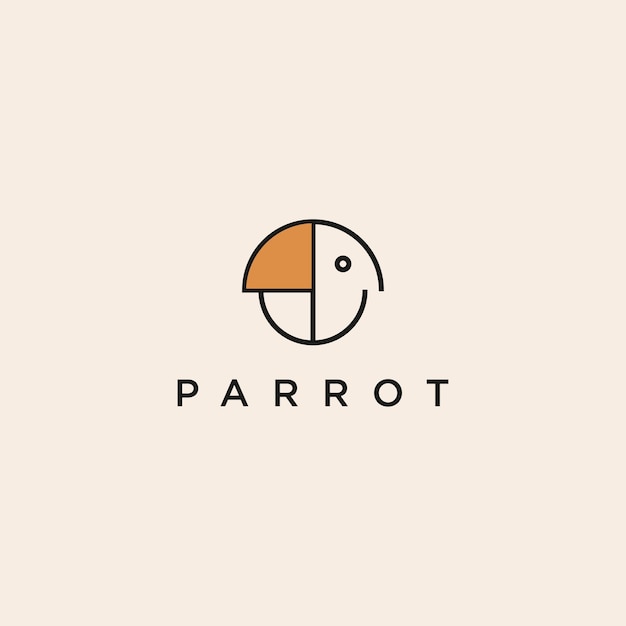 logo parrot design art template