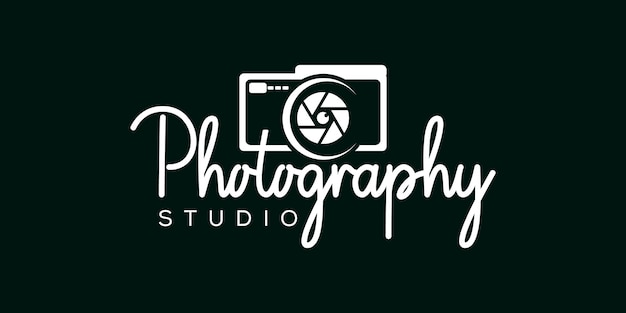 Logo for photography studio on black background