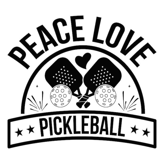 Vector a logo for a pickle that says peace ball