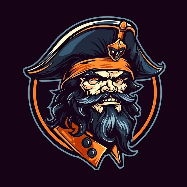 A logo of a pirates designed in esports illustration style