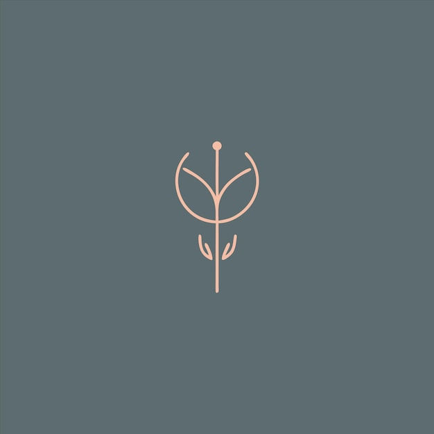 Vector a logo for a plant that is on a gray background