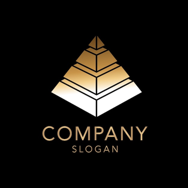 Vector logo pyramid business company brand design template