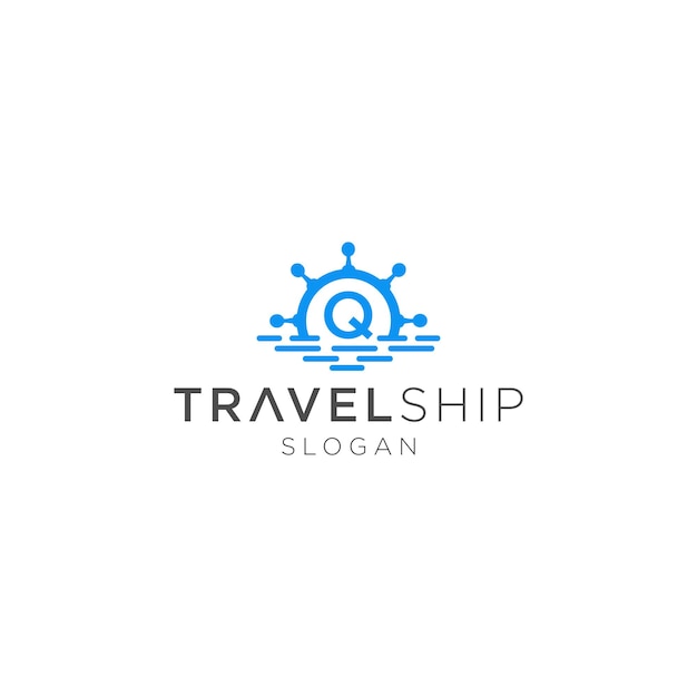 Logo q travel ship design