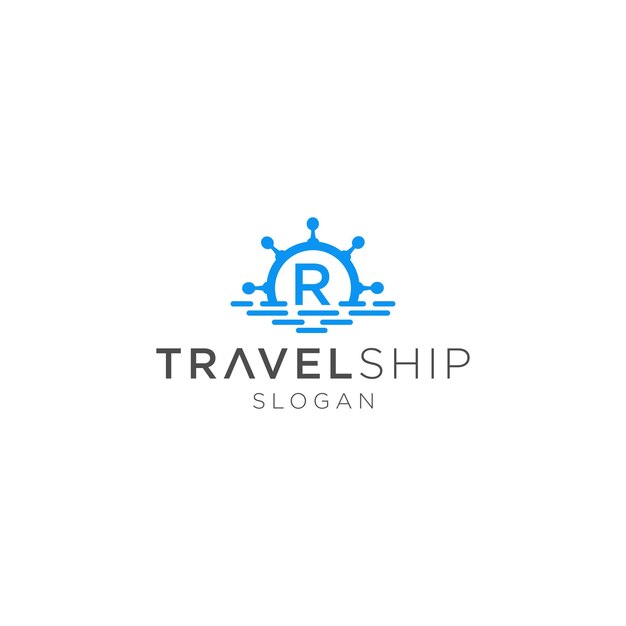 Logo r travel ship design