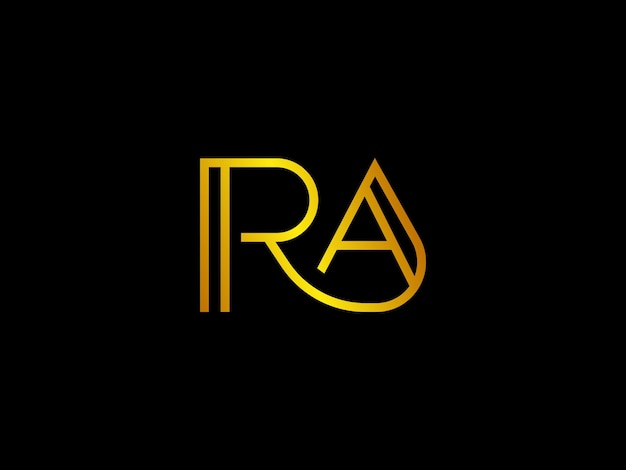 Vector a logo for ra and the word on a black background