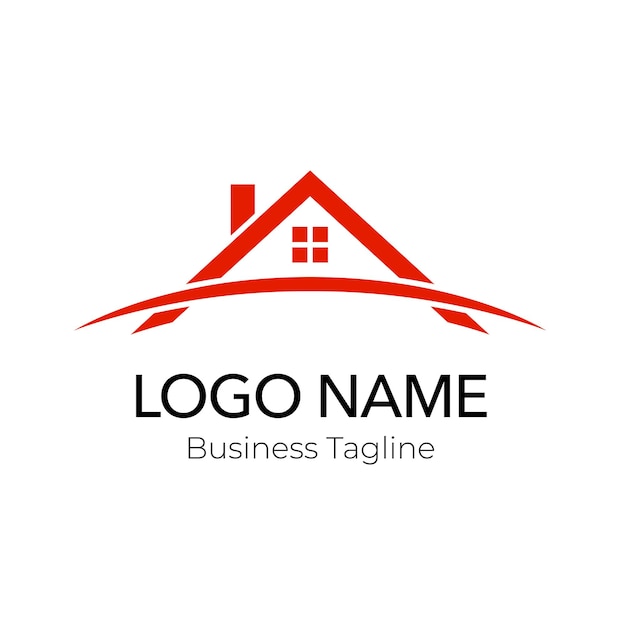 Logo Real Estate Building Red Business Design Template Collection