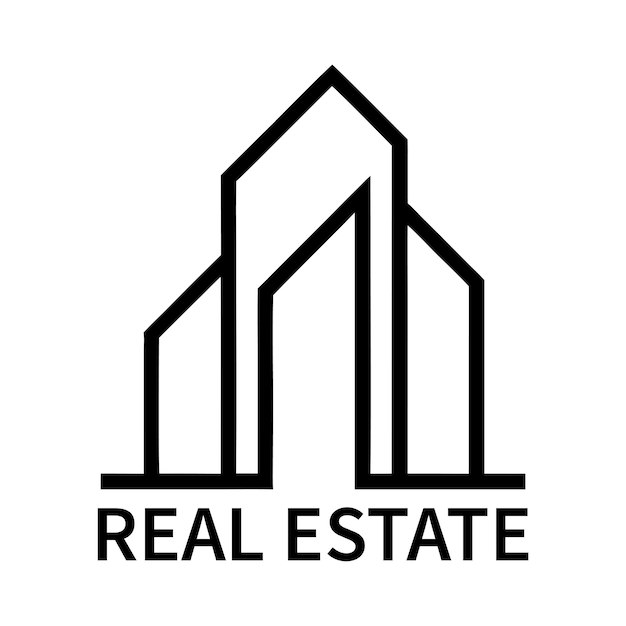 Vector a logo for real estate is on a white background