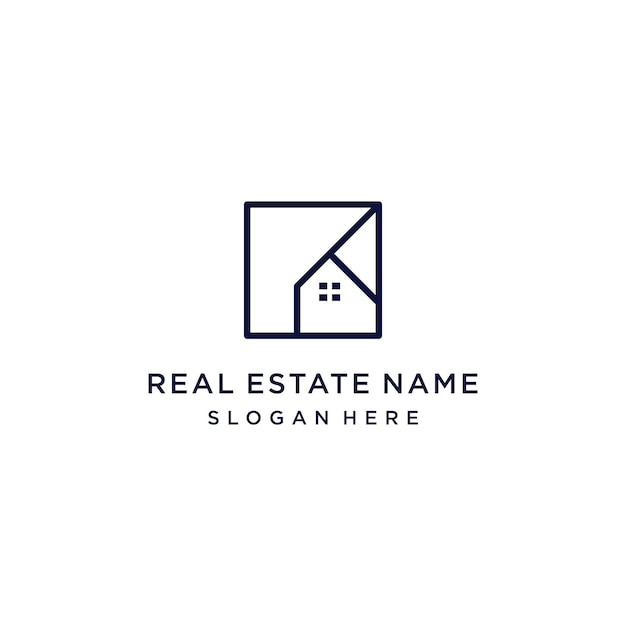 logo real estate name slogan here design art tamplate