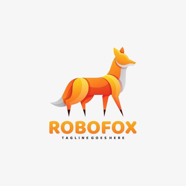  Logo  Robot Fox Gradient Colorful Style.