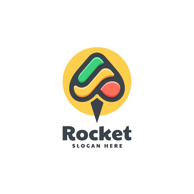 Logo Rocket Simple Mascot Style