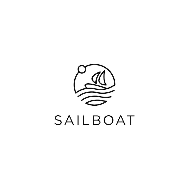 logo sailboat design art template