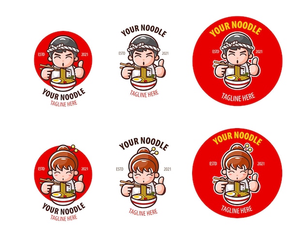 Logo sets for japanese noodle restaurant or shop