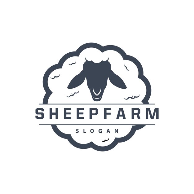 Logo Sheep Farm Simpel Silhouette Logo Design Inspiration Retro Typography