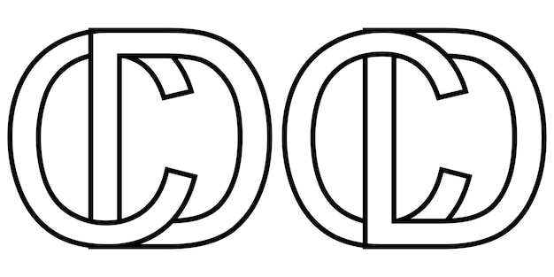 Vector logo sign dc and cd icon sign two interlaced letters d c vector logo dc cd first capital letters pattern alphabet d c