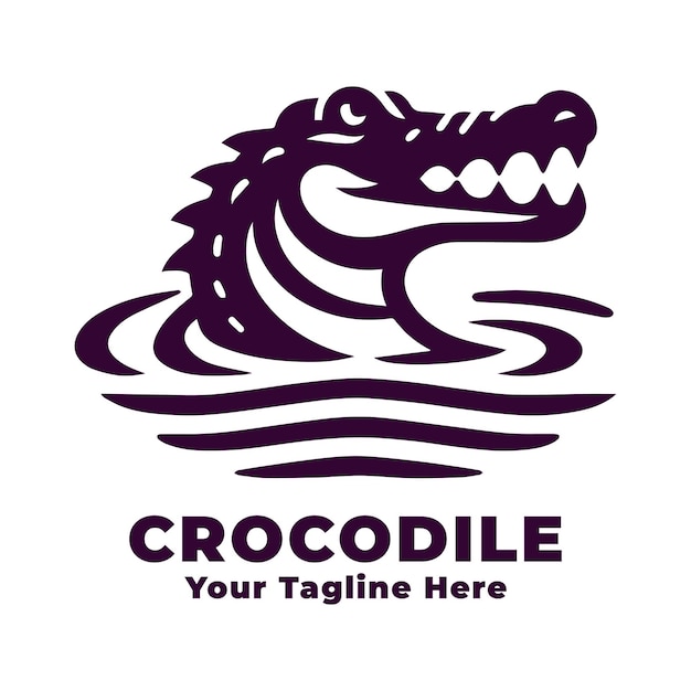 Vector logo simple crocodile vector illustration