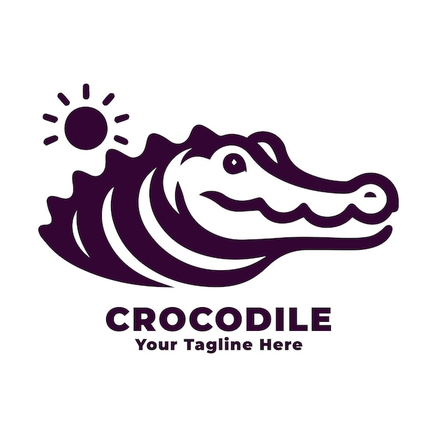 Vector logo simple crocodile vector with purple concept