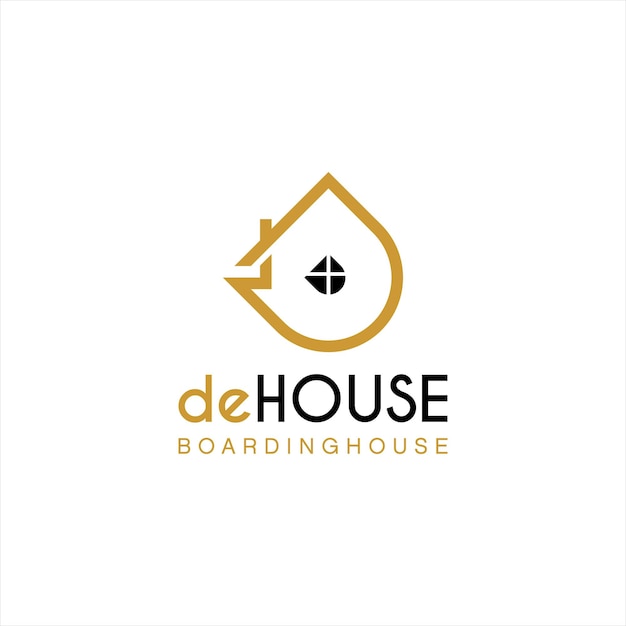 Logo Simple Home with Initial D letter for Housing and Property