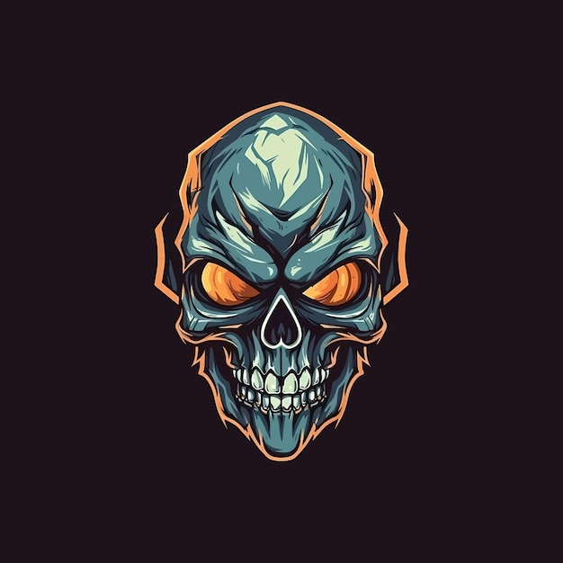 A logo of a skull head designed in esports illustration style