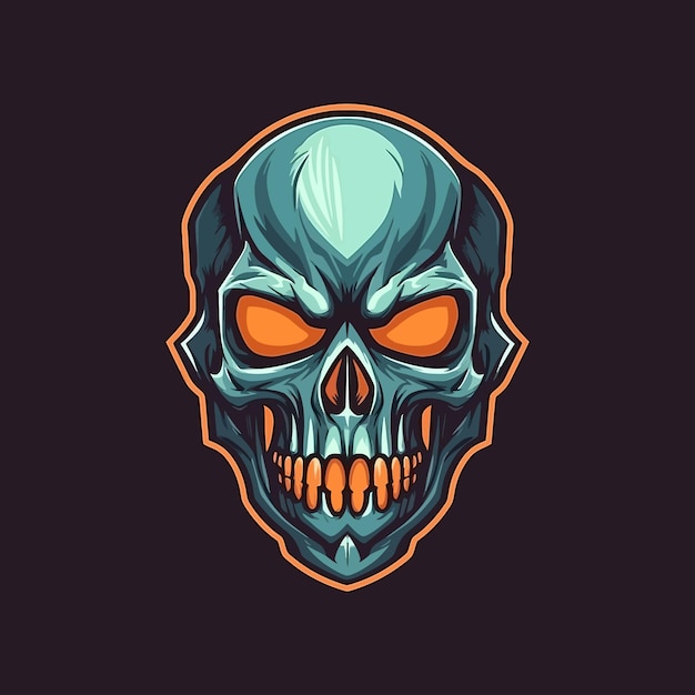 A logo of a skull head designed in esports illustration style