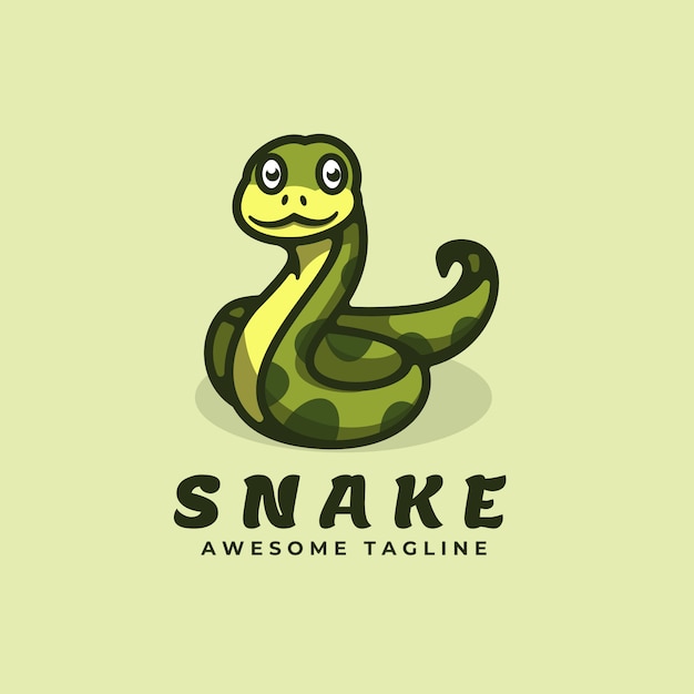  Logo  Snake Simple Mascot Style.