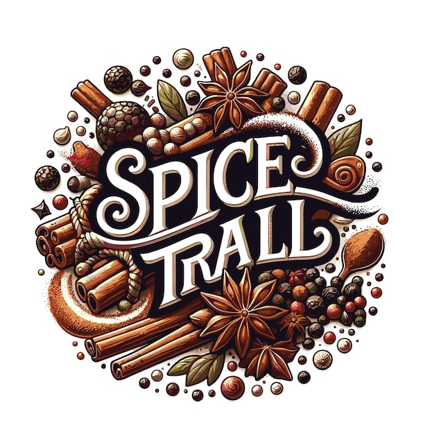 a logo for spices trail is shown in black and white