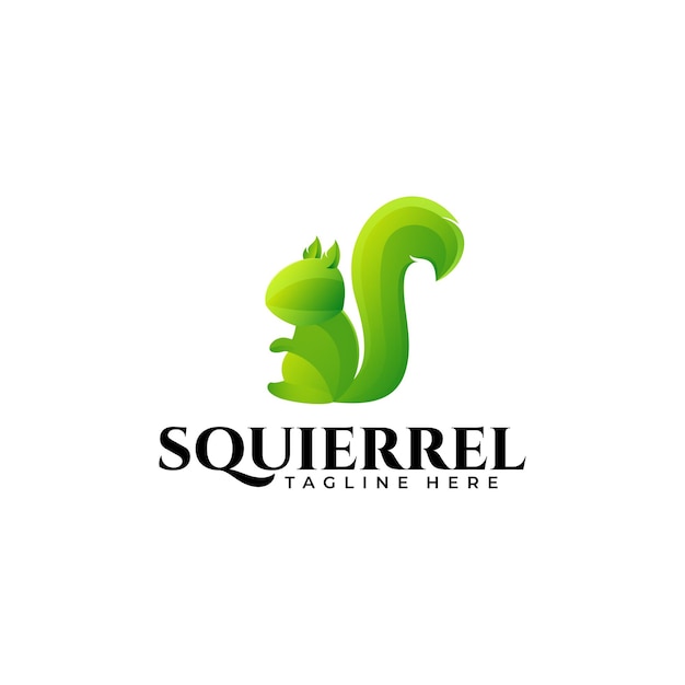 Logo squirrel mascot gradient colorfull