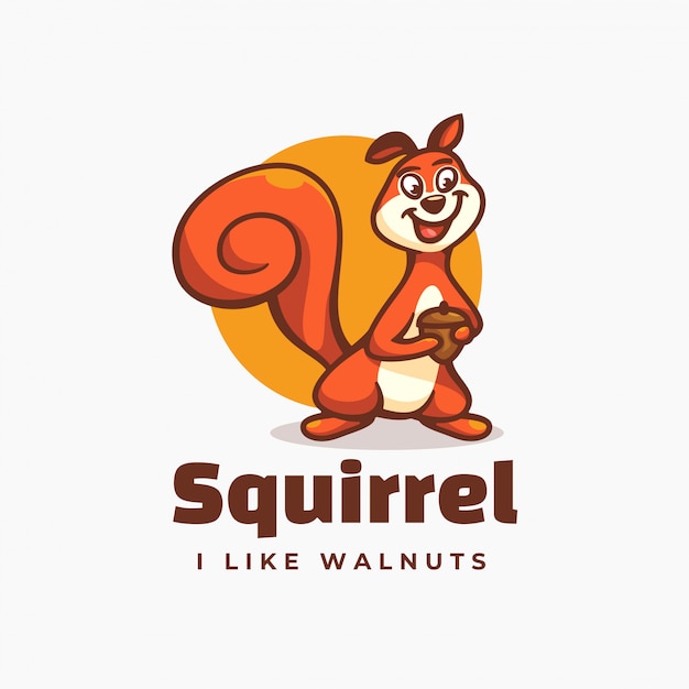  Logo  Squirrel Simple Mascot Style.