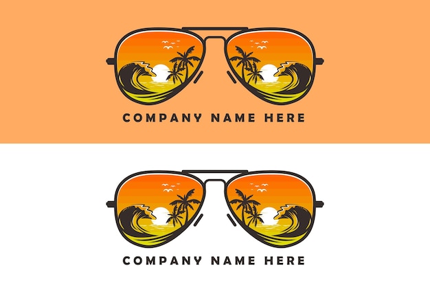 Logo of Sunglasses with a beach theme