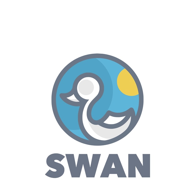 A logo for a swan with the word swan on it