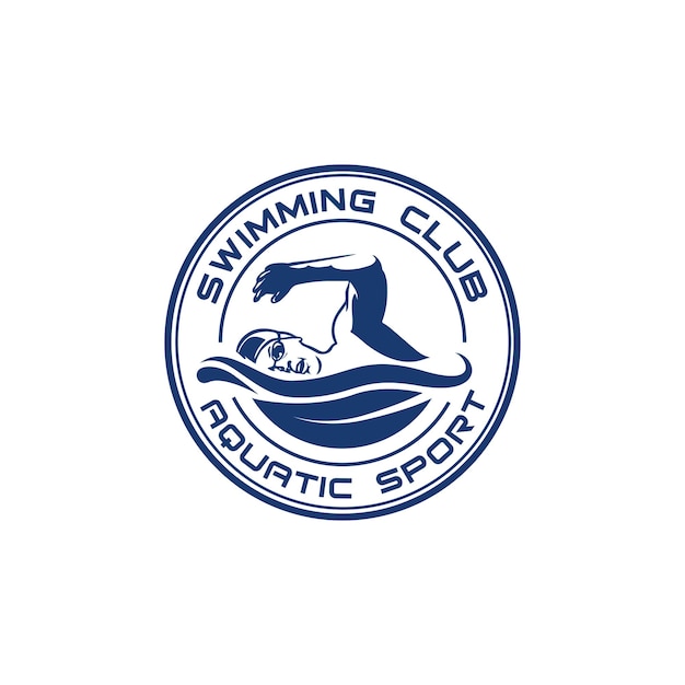 Logo of a swimmer swimming club or swimming school logo design template inspiration