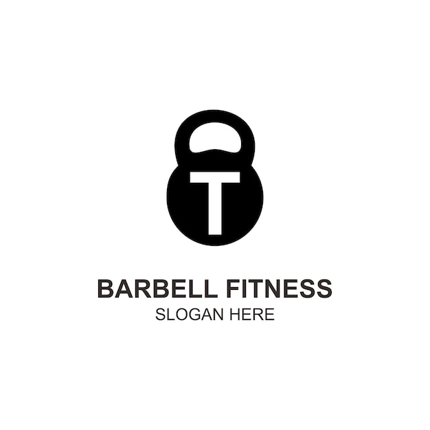 Logo t barbell fitness design