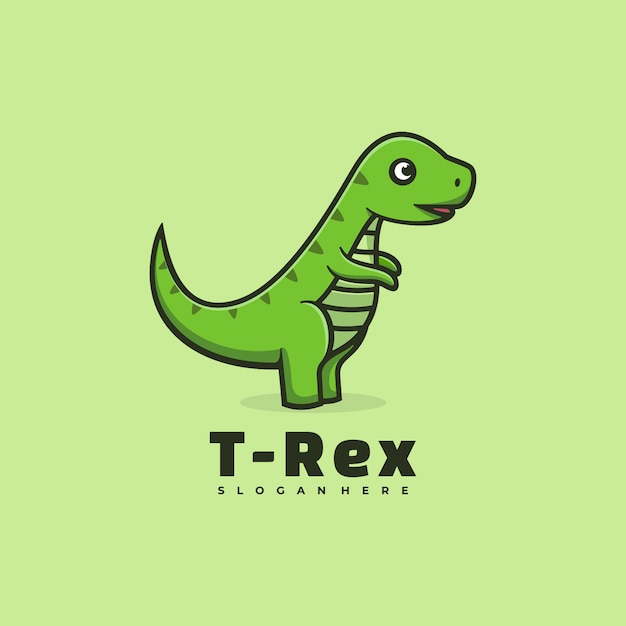  Logo  T-Rex Love Simple Mascot Style.