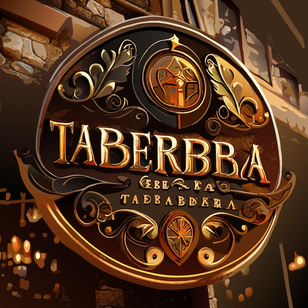 Vector logo for a tavern and tapas bar with the title taberna restaurante vector illustration