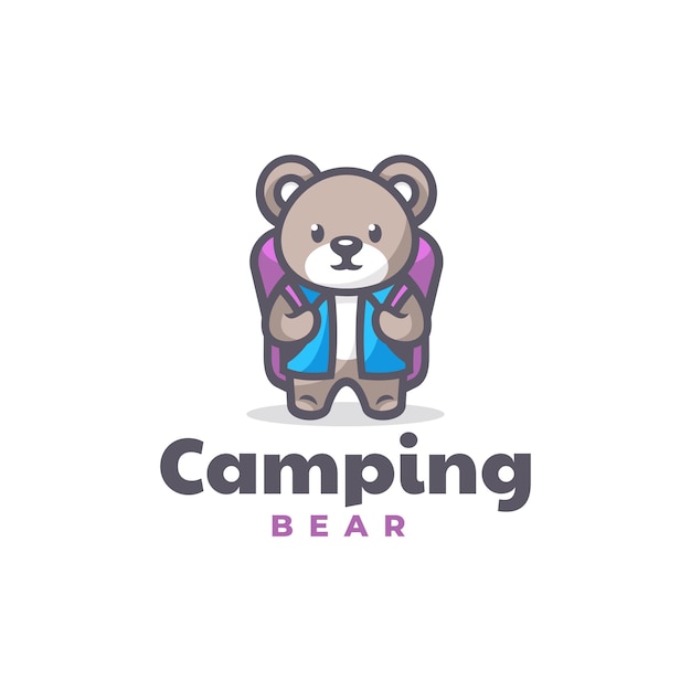 Logo template of Bear Technician Mascot Cartoon Style