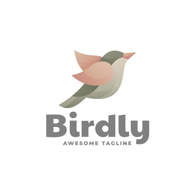 Vector logo template of bird gradient colorful style