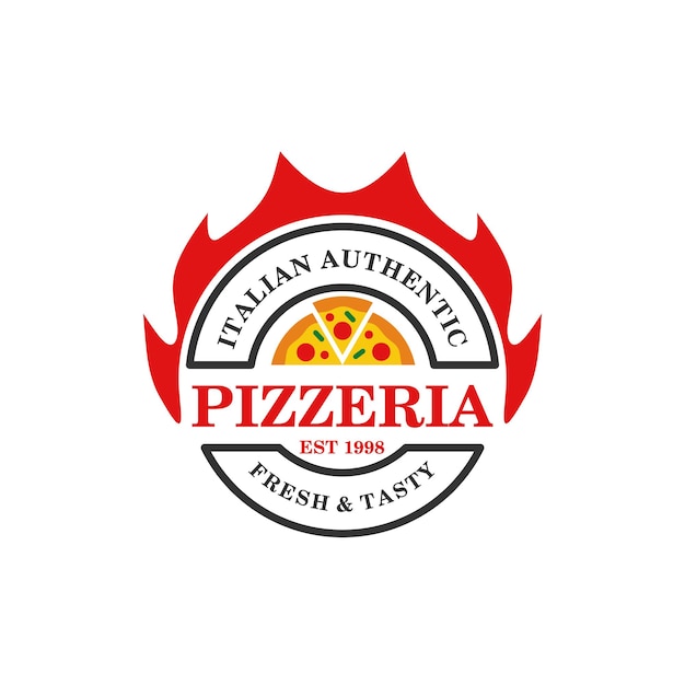 logo template emblem pizzeria