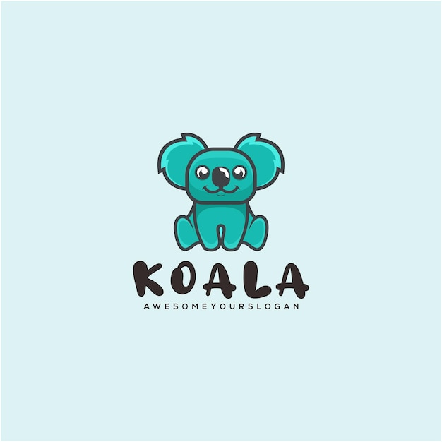 Logo template of koala business mascot cartoon style