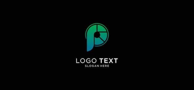 Vector logo template letter p simple