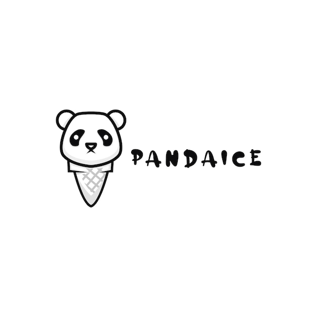 Logo template of panda ice business mascot cartoon style