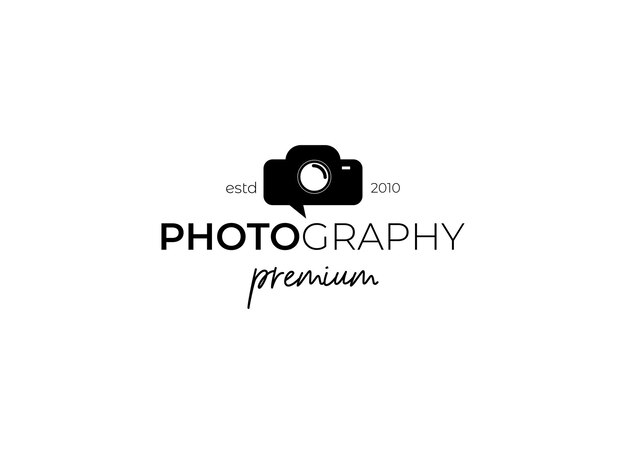 Logo template photography studio, photographer, photo. Clean and modern style