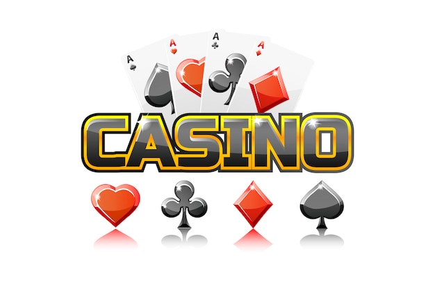 Logo text casino and Playing cards