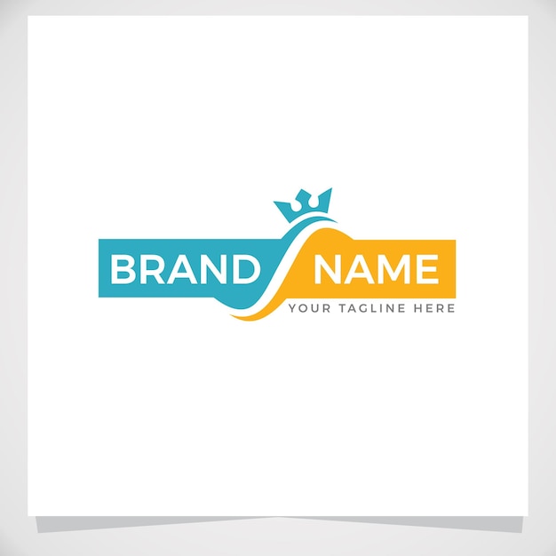 Logo text frame with crown design