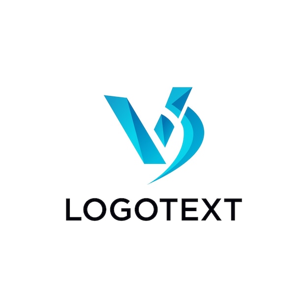 Logo text-V icon vector image