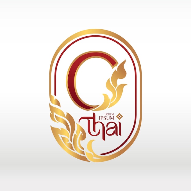 A logo for thai thai restaurant that says'c '