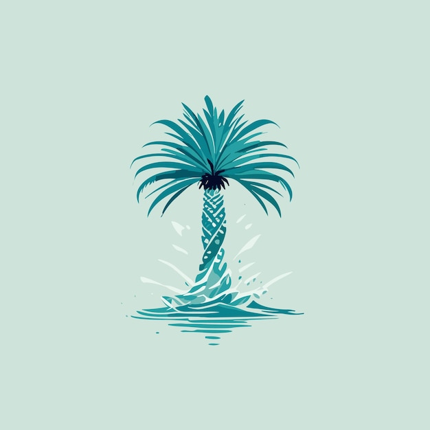 A logo that looks a water spout with the shape of a palmetto tree with rounded edges smooth water