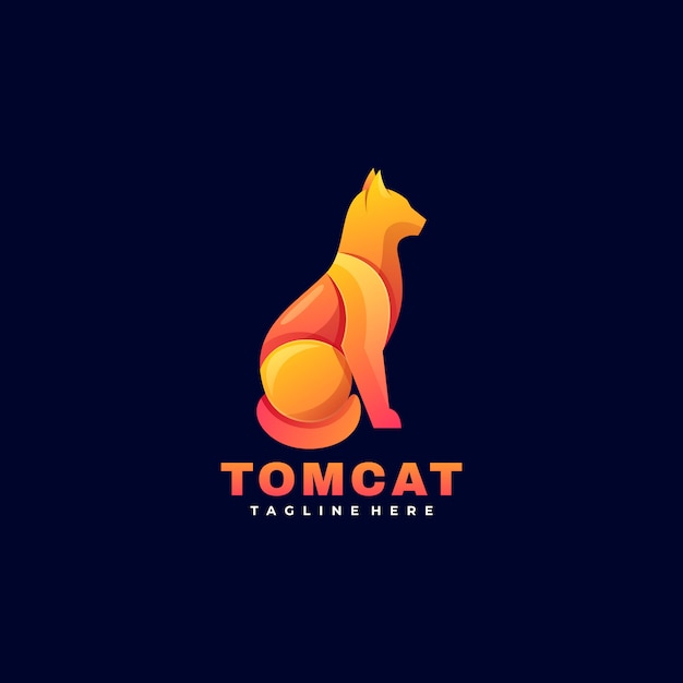  Logo  Tom Cat Gradient Colorful Style.