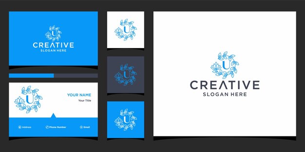 logo u luxury with business card template