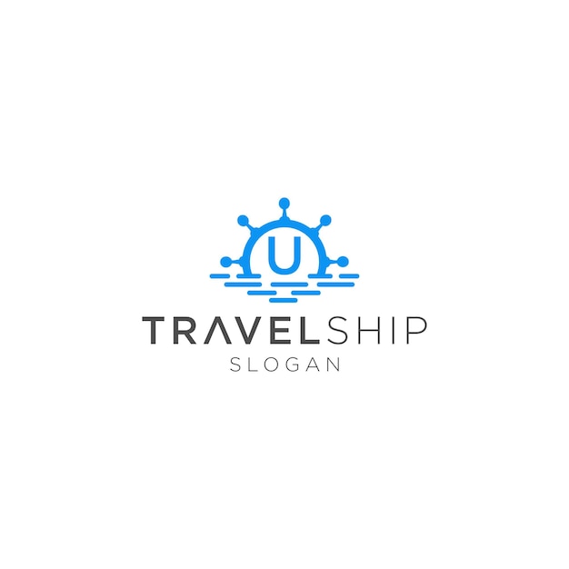 Logo u travel ship design