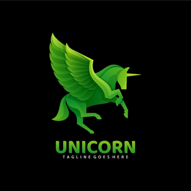  Logo  Unicorn Gradient Colorful Style.